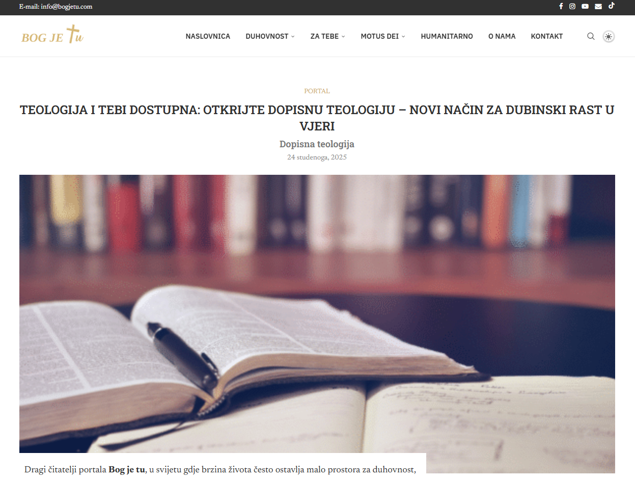 Zahvala Bog je tu portalu za podršku